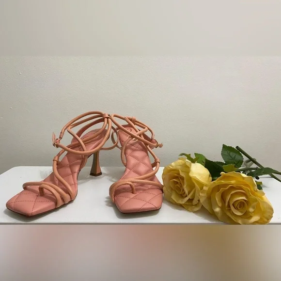 Sam Edelman Maven Clay Tubular Vamp Buckle Ankle Straps Flared Heeled Sandals - Picture 2 of 4